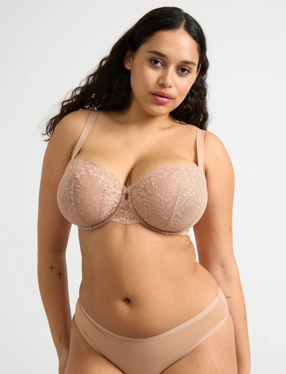 Lindex - Bra Skilla wire Nova lace - helkupa bh:ar - beige - 0