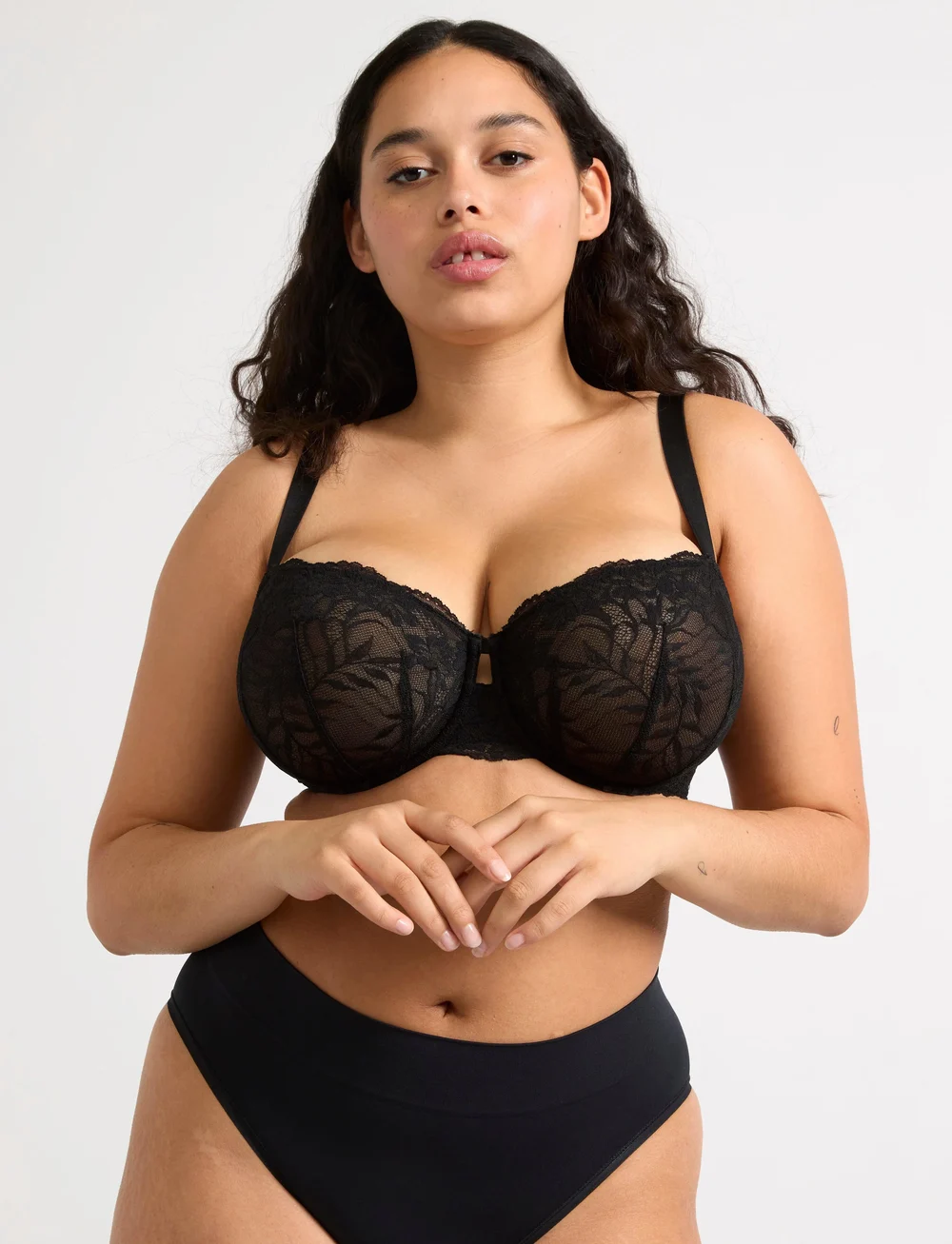 Lindex - Bra Skilla wire Nova lace - helkupa bh:ar - black - 0