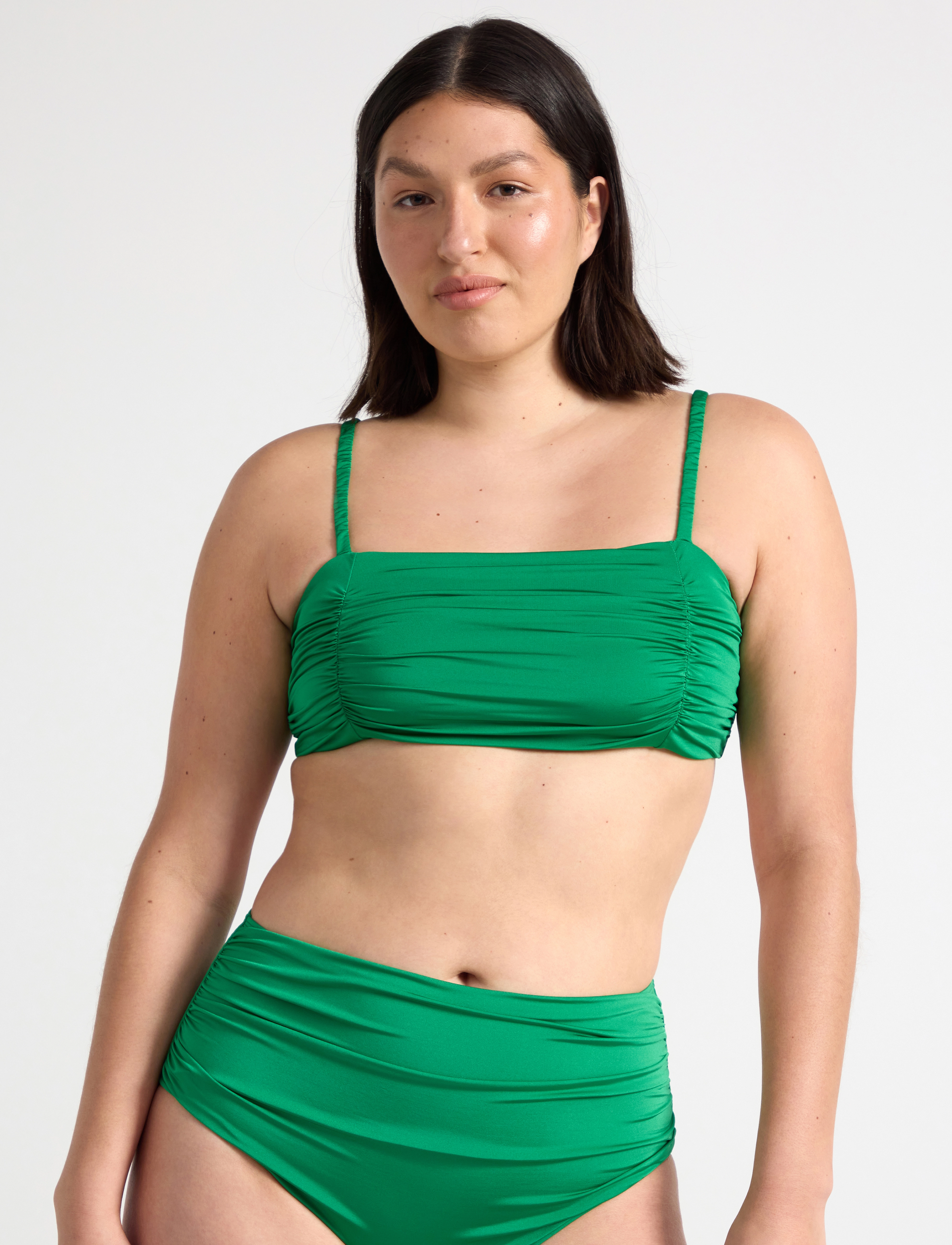 Lindex Swim Alba Bandeau Shiny - Bademode - GREEN / green