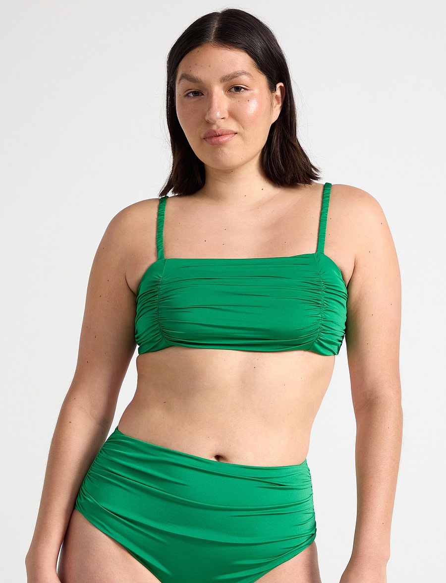Lindex - Swim Alba Bandeau Shiny - bandeaubikinier - green - 0