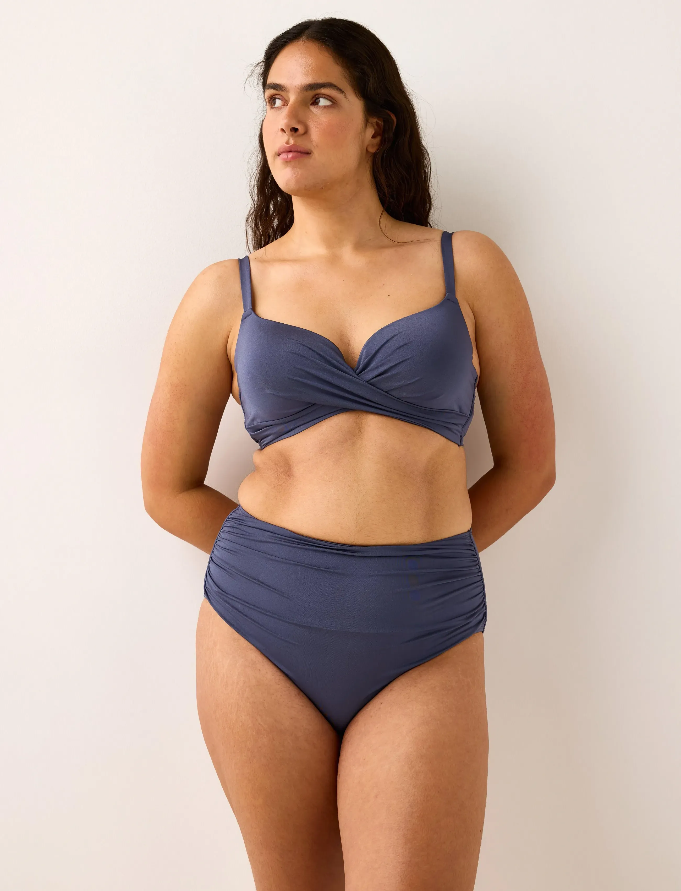 Lindex Shaping Bikini Bottom With High Waist, M, Navy, Bikinitrusser > Bikinier Med Høj Talje, Dame