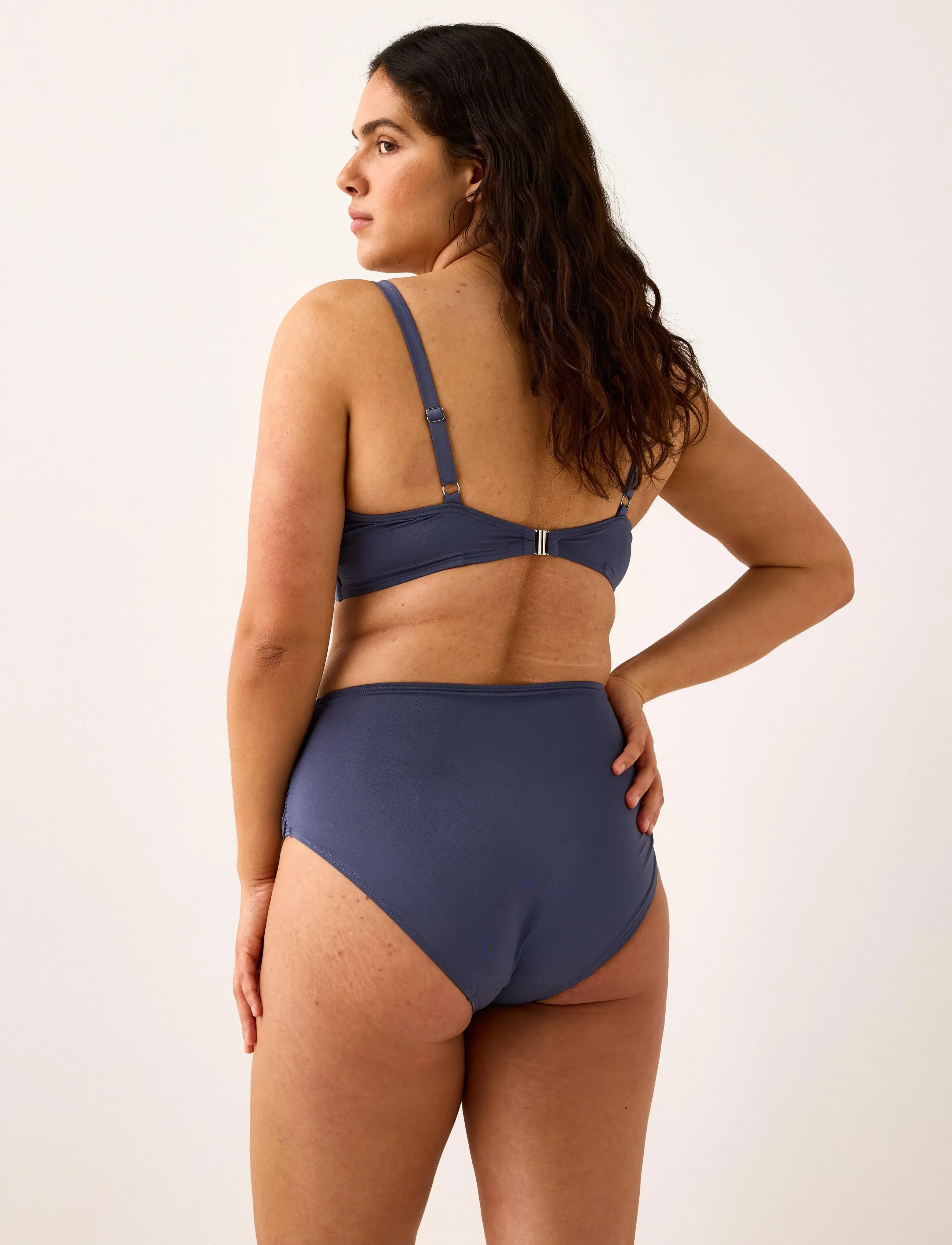 Lindex - Shaping Bikini bottom with high waist - bikinitrosor med hög midja - dusty blue - 3