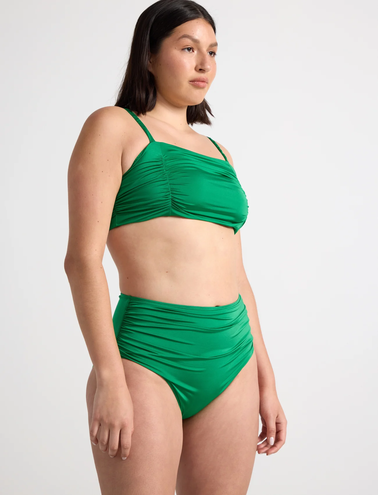 Lindex - Swim Brief Sara Bikini Shaping - korkeavyötäröiset bikinihousut - green - 0