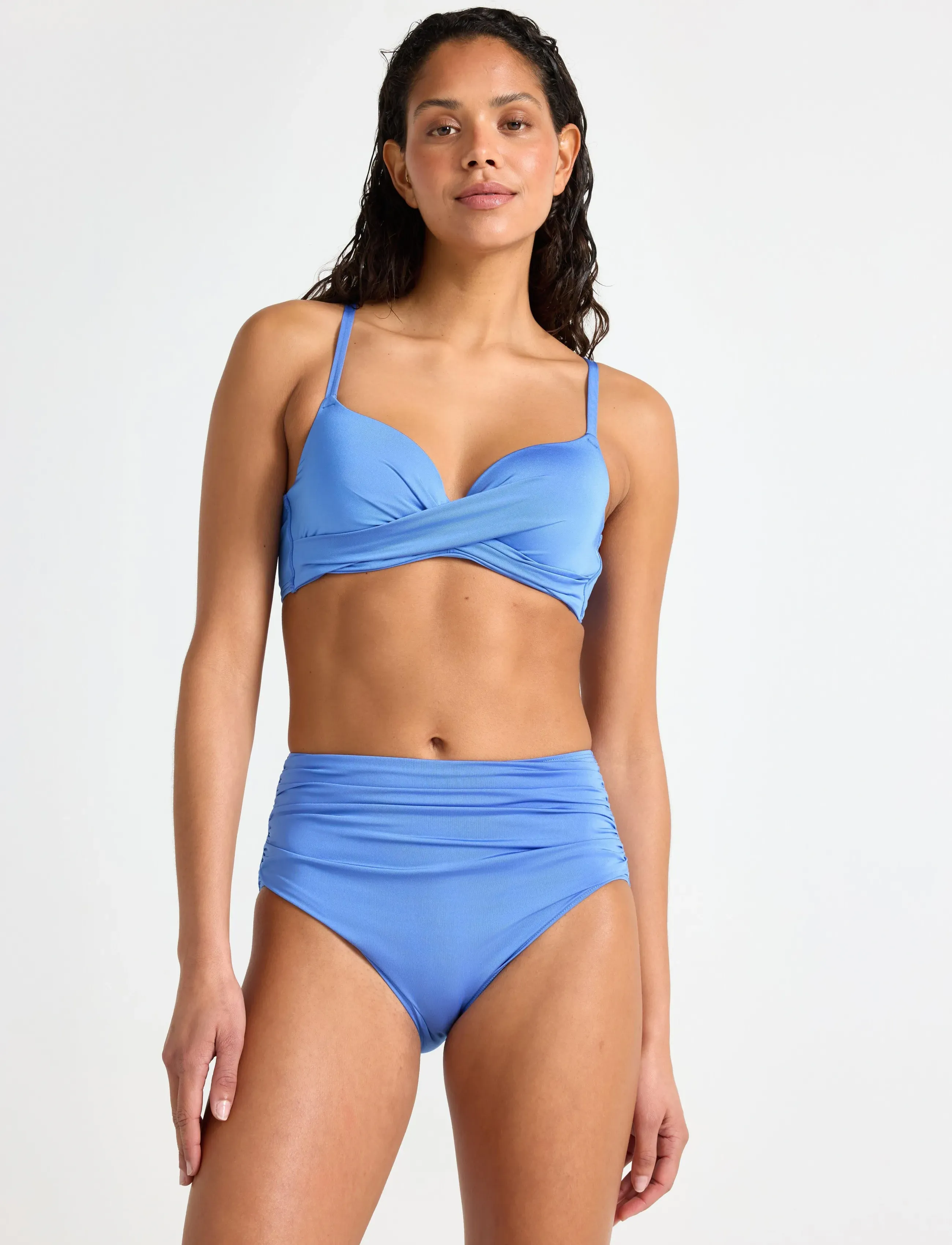 Lindex Shaping Bikini bottom with high waist - Lindex - LIGHT DUSTY BLUE / blue