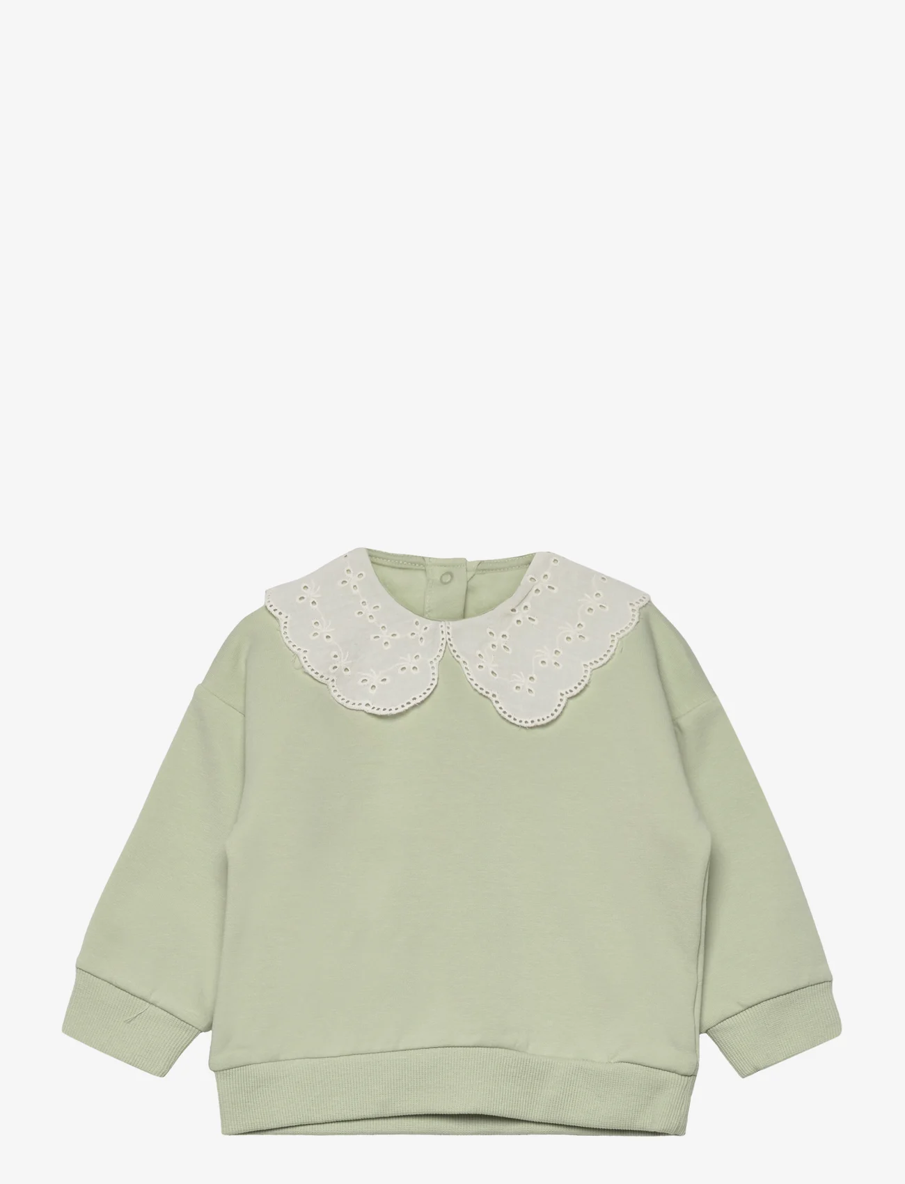 Lindex - Sweatshirt collar embroidery a - sportiska stila džemperi - dusty green - 0