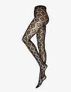 Tights net flower repetitive - BLACK
