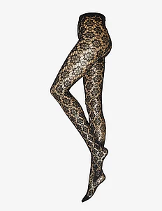 Tights net flower repetitive, Lindex