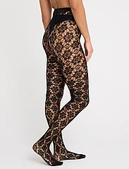 Lindex - Tights net flower repetitive - laveste priser - black - 2