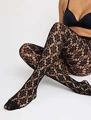 Lindex - Tights net flower repetitive - nordic style - black - 5