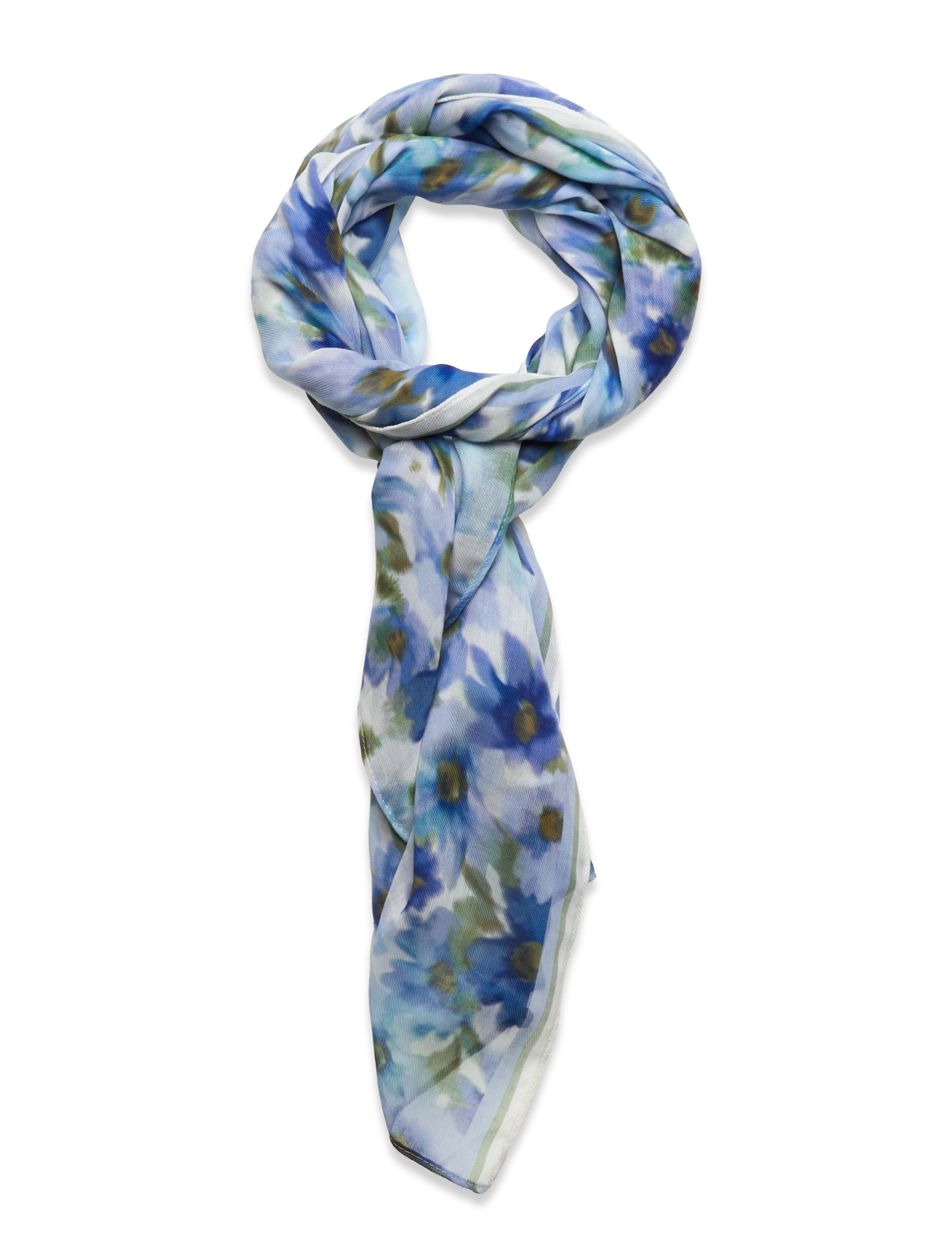 Scarf Flower blue 180x90cm