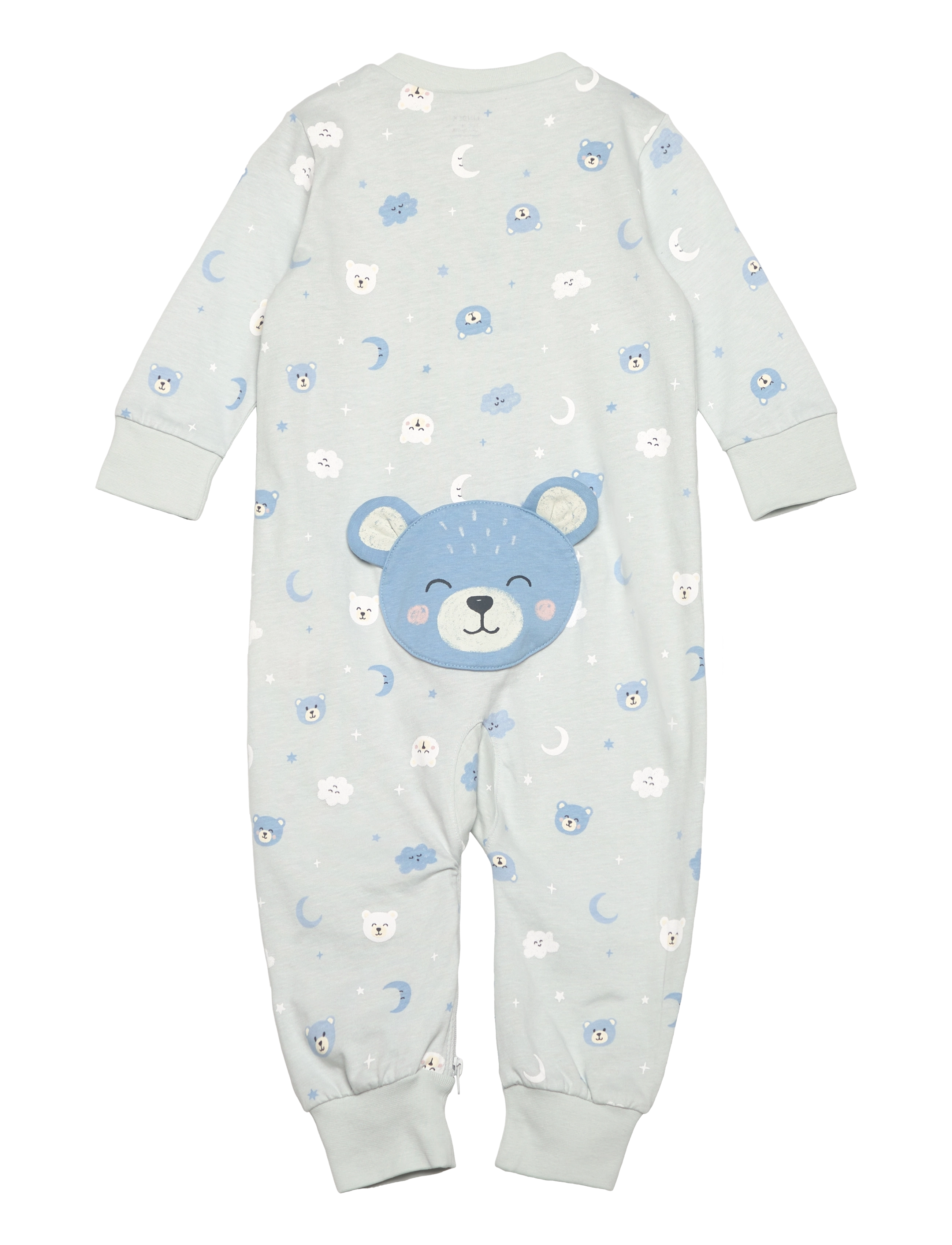 Lindex - Pyjamas with application at the back - sleeping overalls - dusty blue - 1