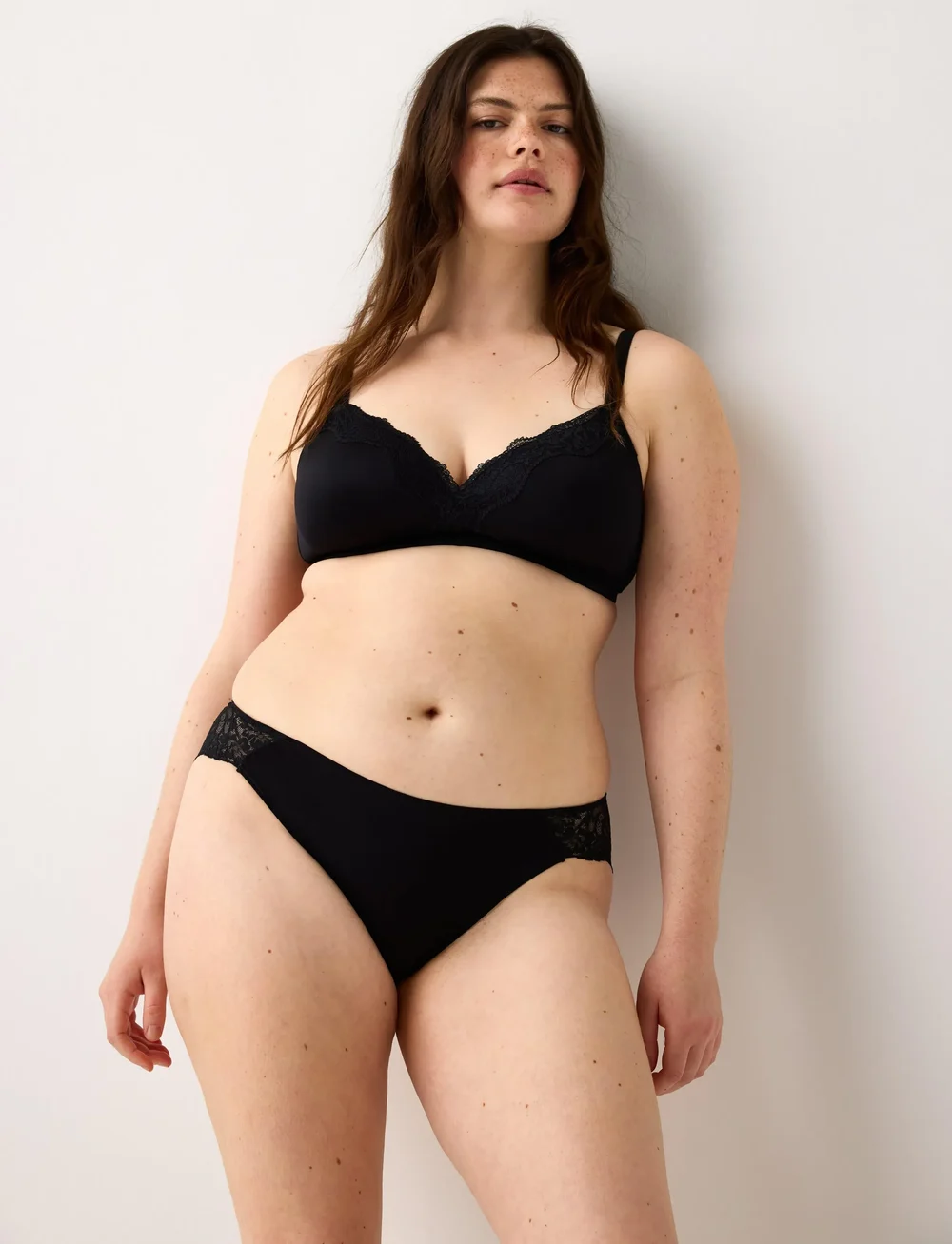 Lindex - Flora Nova Lace trim - bygellösa bh:ar - black - 0