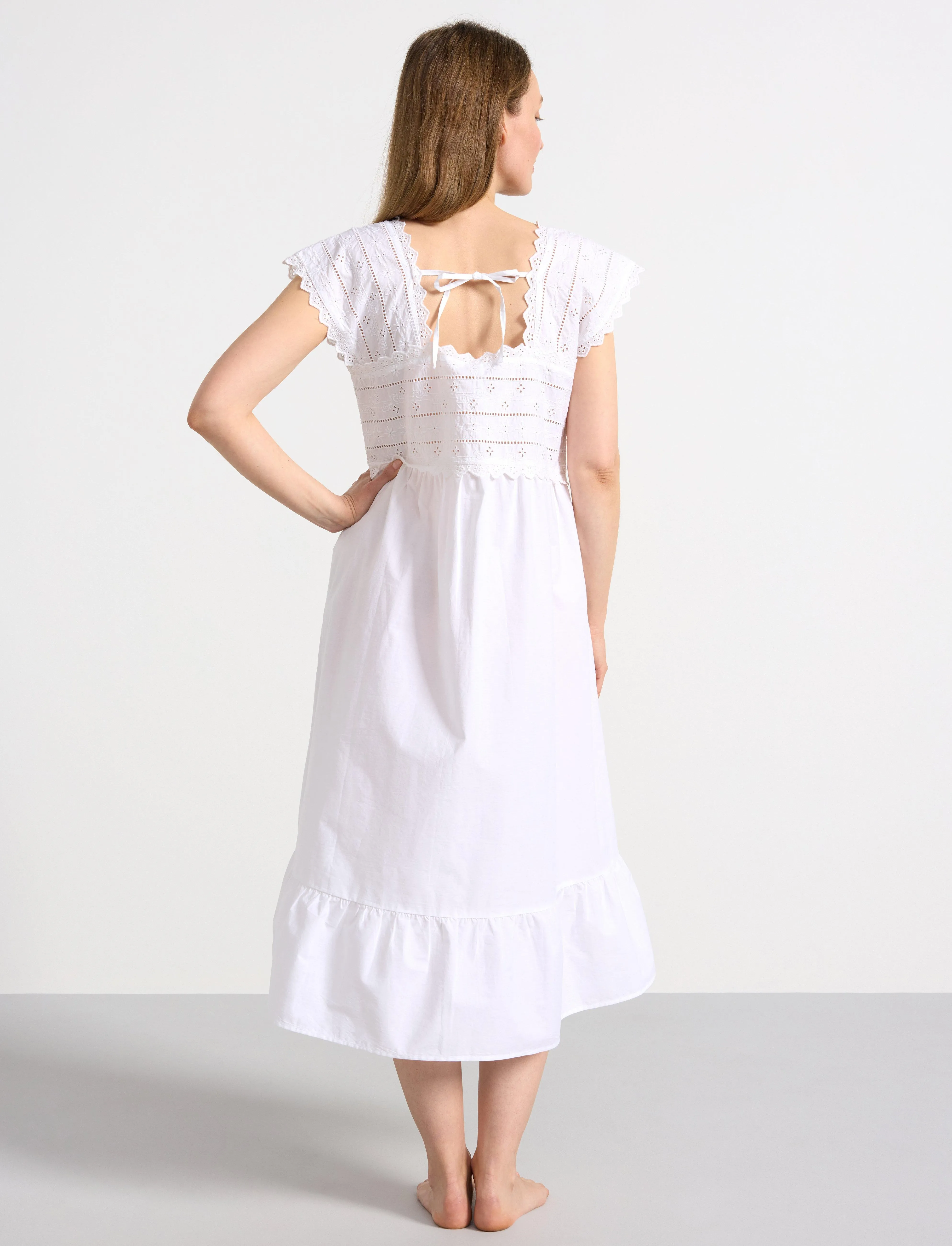 Lindex - Nightdress broderie anglaise - white - 3