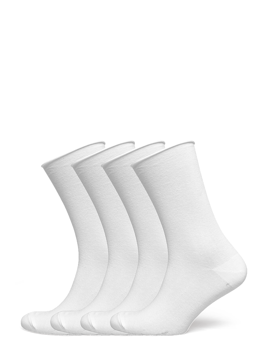 Lindex - Sock 4 p thin roll edge - regular socks - white - 0