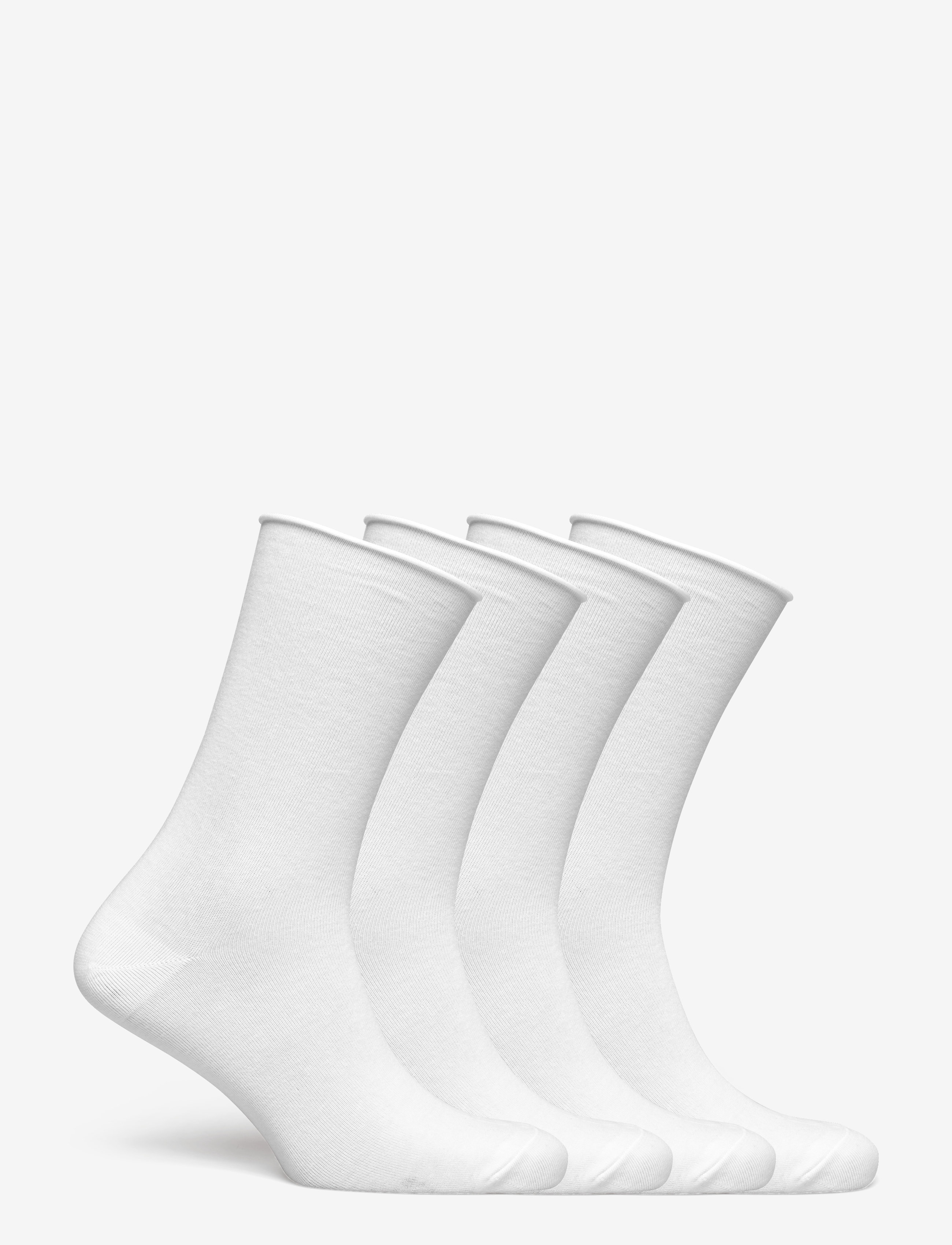Lindex - Sock 4 p thin roll edge - almindelige strømper - white - 1