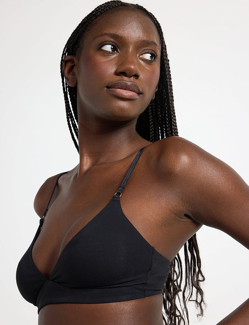 Lindex - Bra soft bra Carin cotton - bralette - black - 3