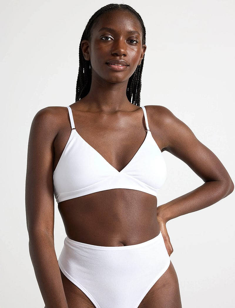 Lindex - Bra soft bra Carin cotton - bralette - white - 0