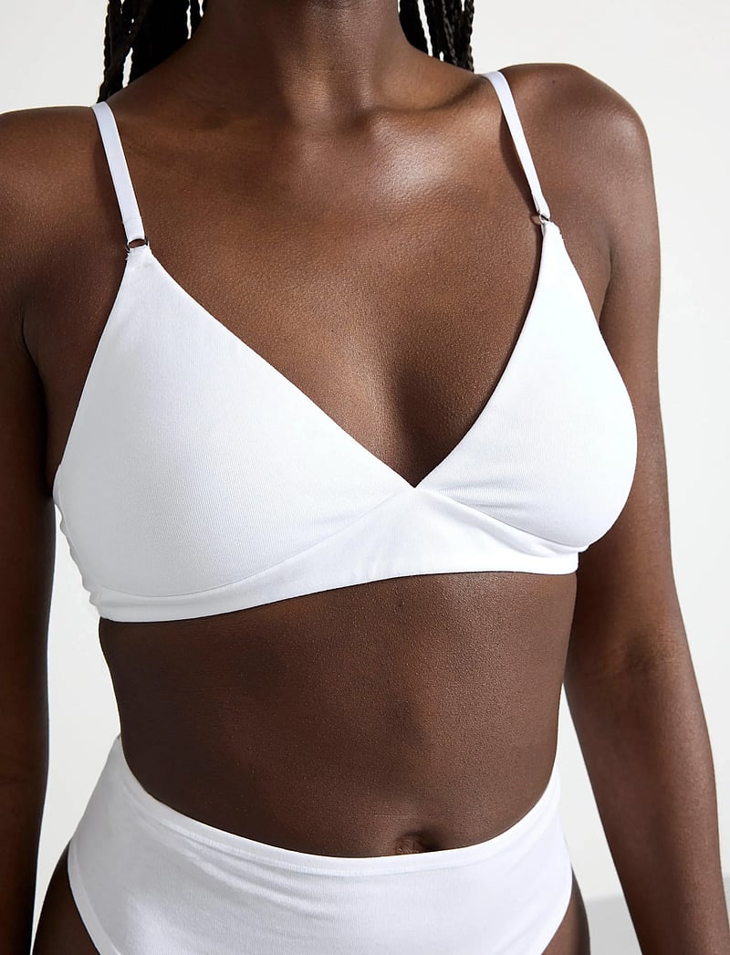 Lindex - Bra soft bra Carin cotton - bralette - white - 4