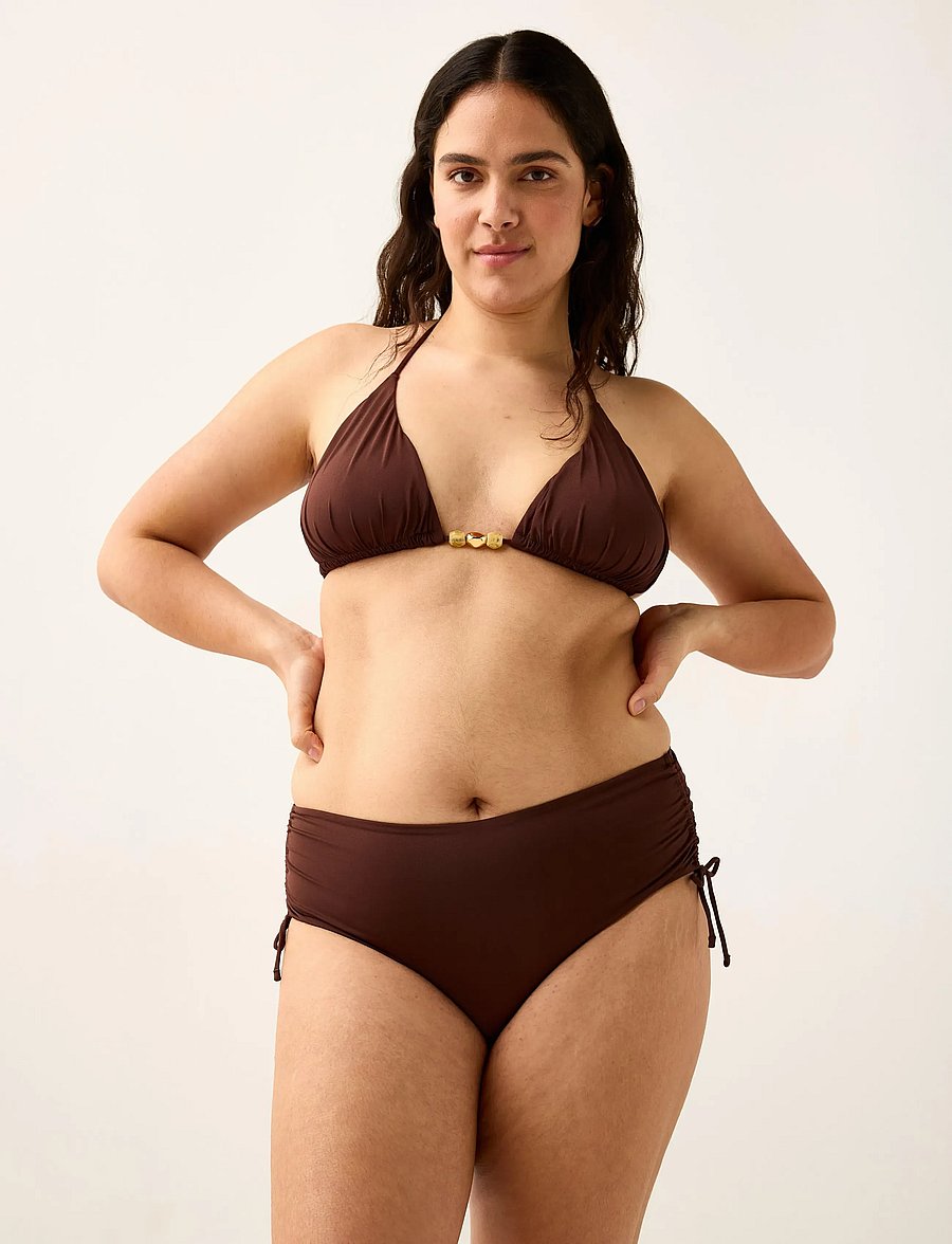 Lindex - Hipster bikini bottom - bikinihosen mit hoher taille - dk brown - 0