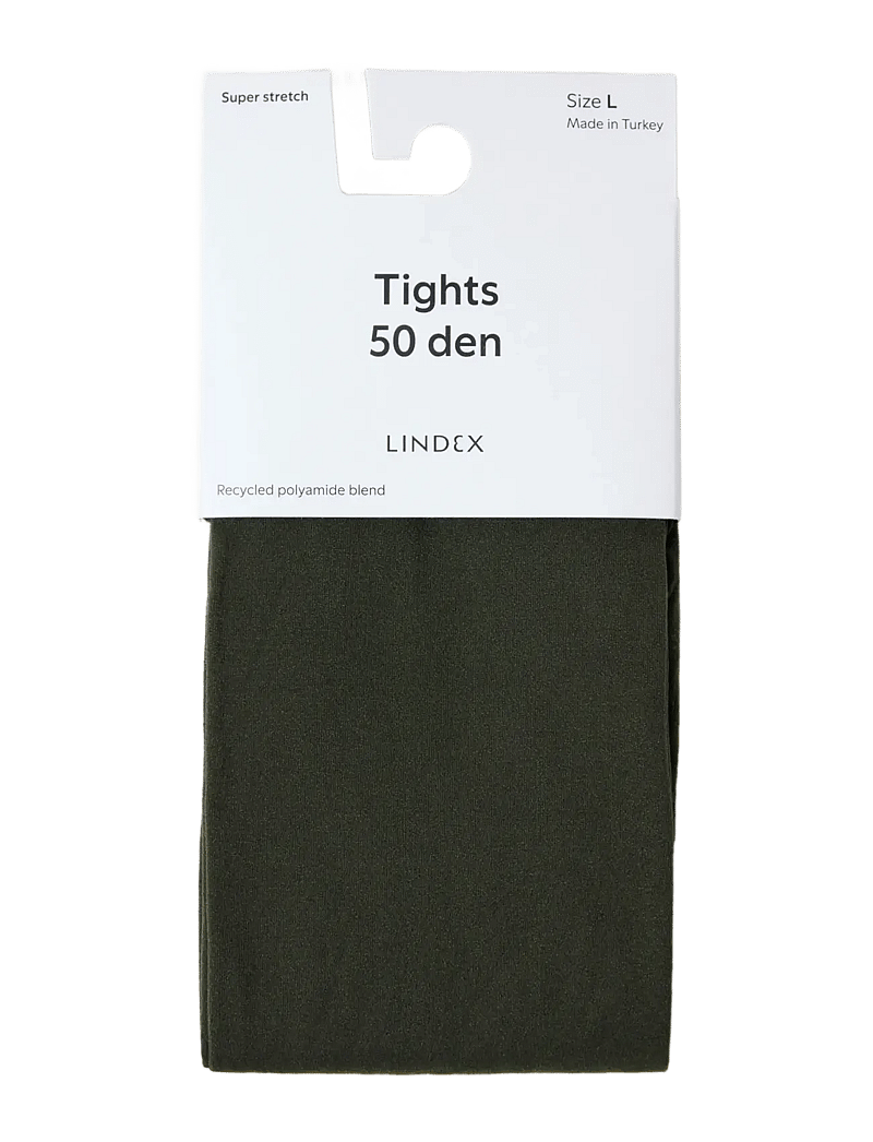 Lindex - Tights 50den super stretch fas - særlige begivenheder - dark dusty green - 3