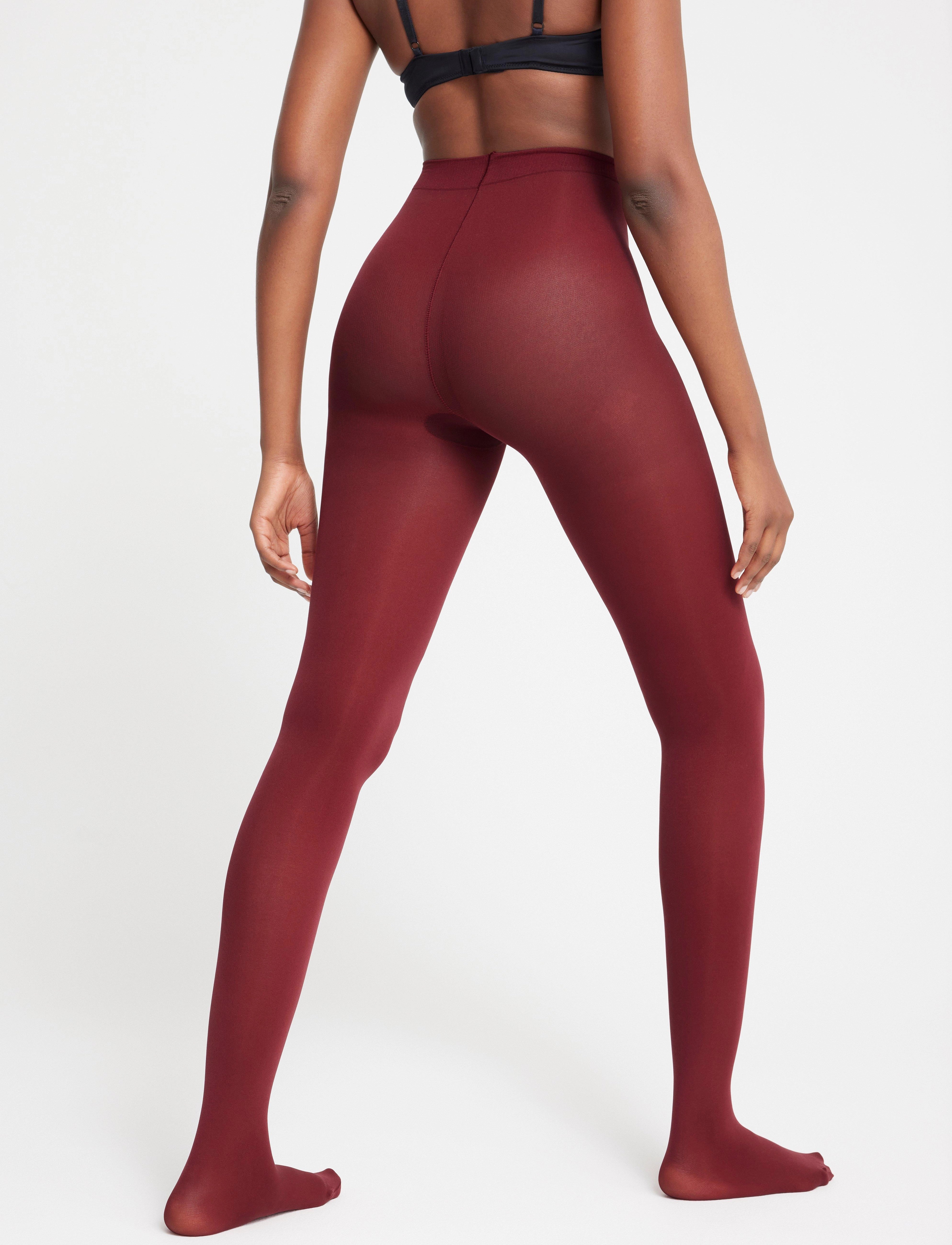 Lindex - Matt tights 50 denier - dark red - 3
