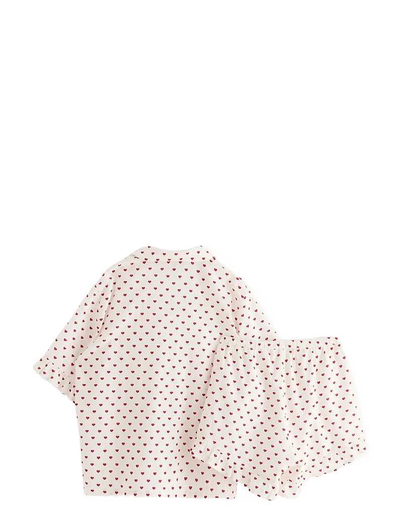 Lindex - Pyjama shortsset seersucker - pyjamas - red - 2