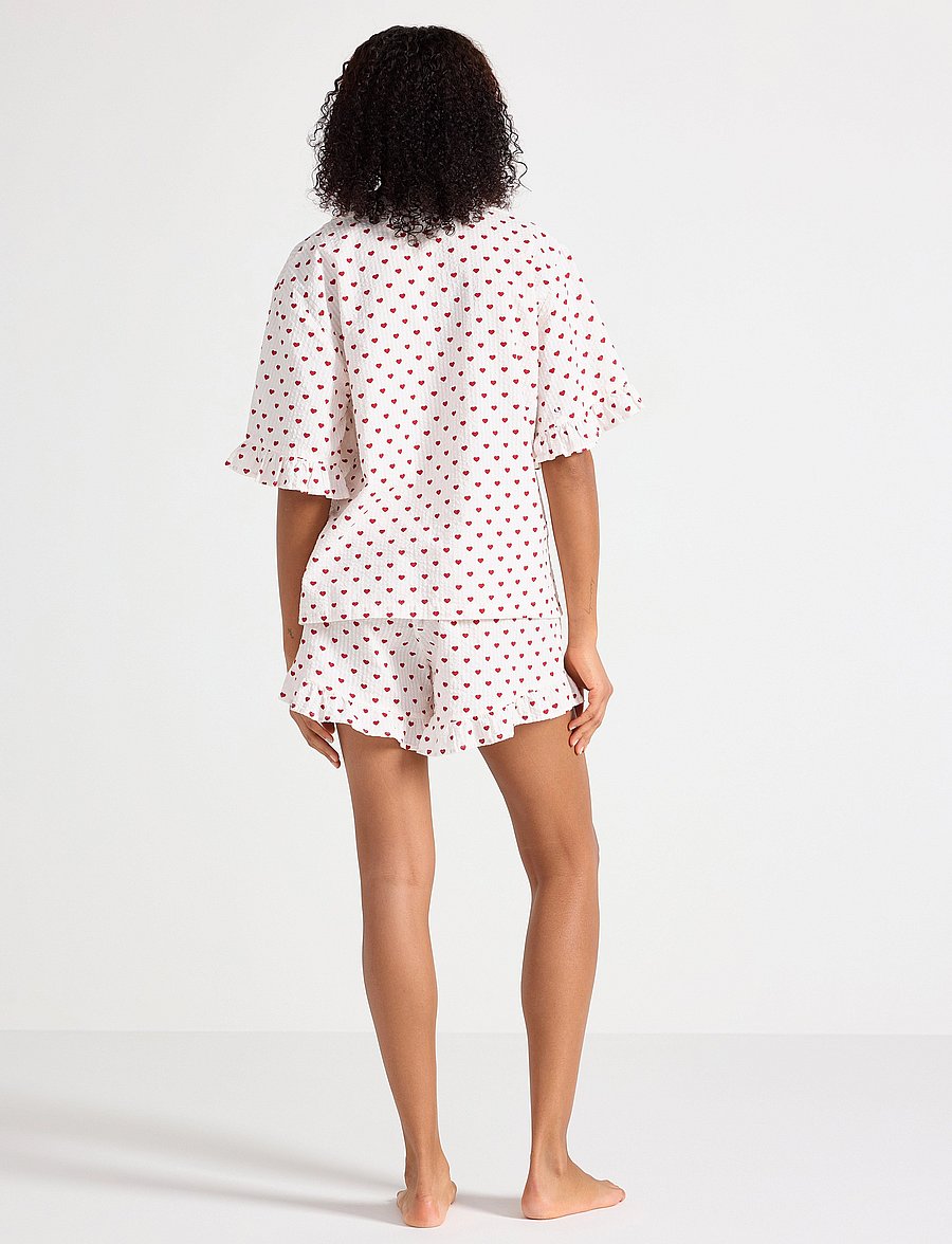 Lindex - Pyjama shortsset seersucker - pižamos - red - 5