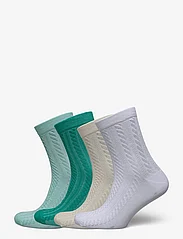 Lindex - sock high ankle 4 p soft cable - mažiausios kainos - dark turquoise - 0