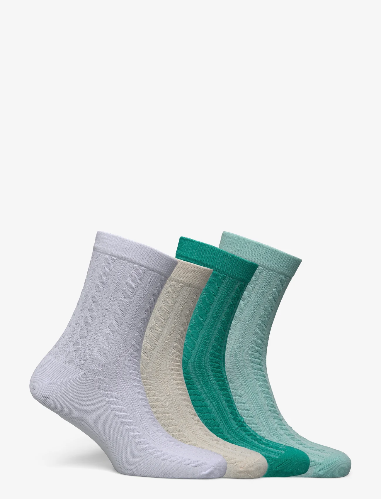 Lindex - sock high ankle 4 p soft cable - lägsta priserna - dark turquoise - 1