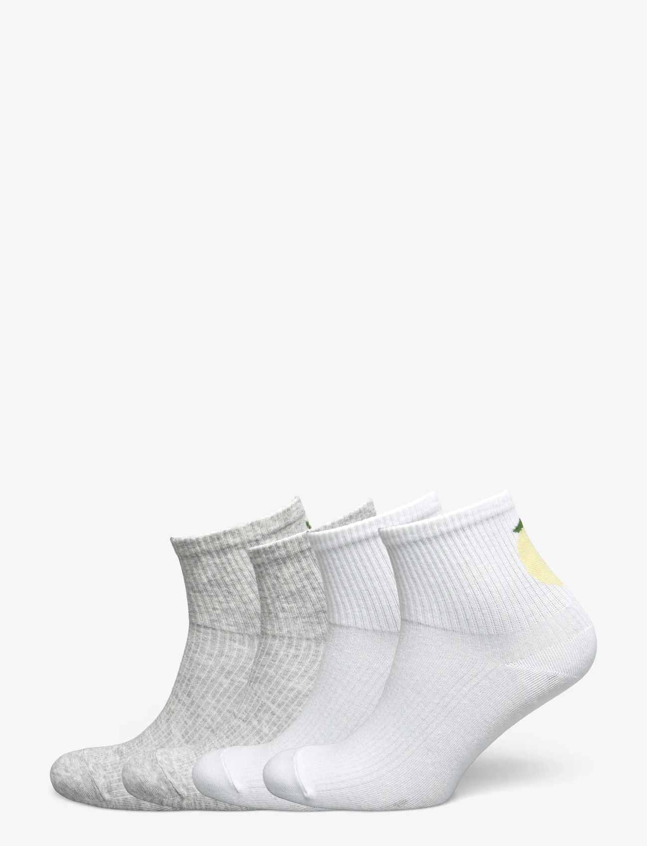 Lindex - Sock high ankle 4p placed citr - ankelsokker - light grey melange - 0