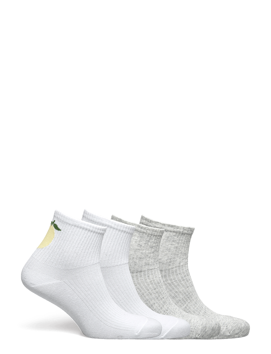Lindex - Sock high ankle 4p placed citr - ankelstrømper - light grey melange - 1