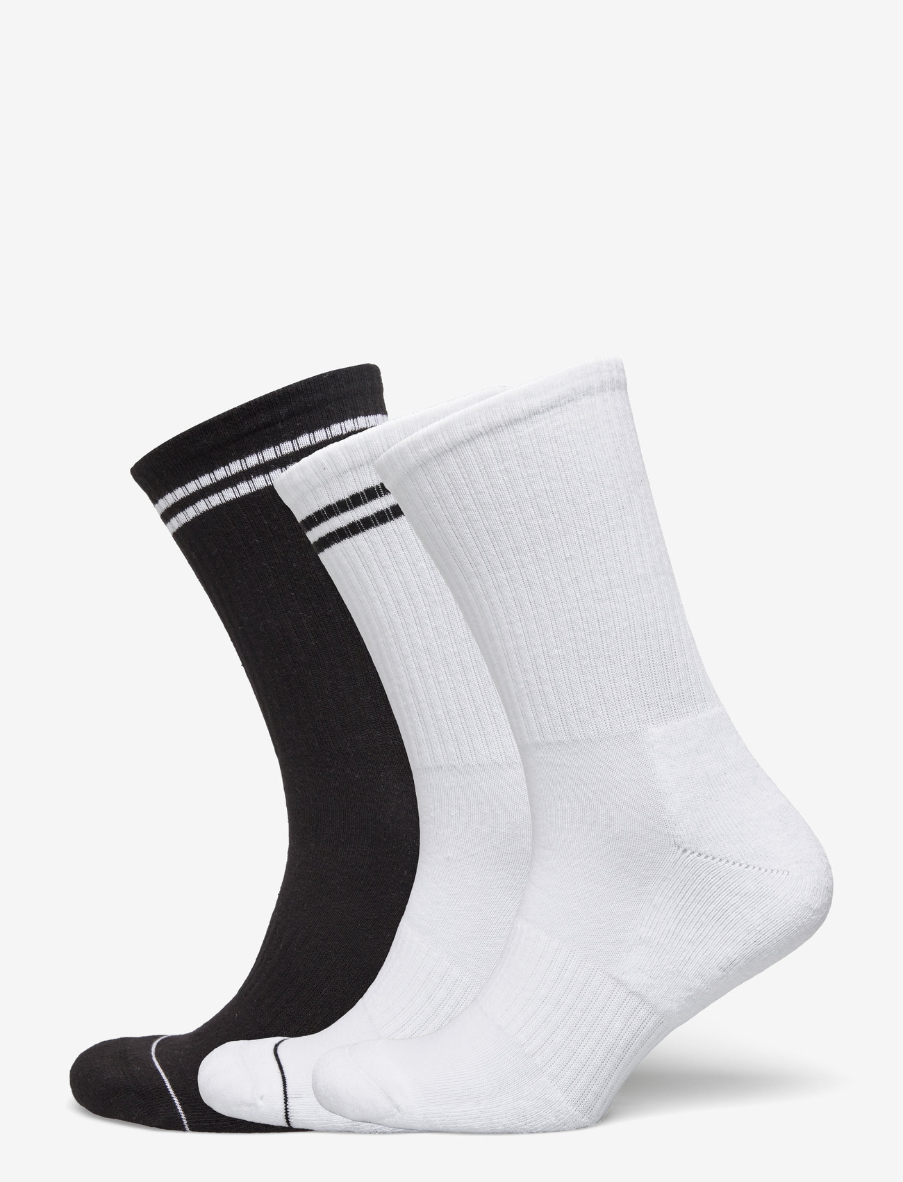 Lindex - Sock 3 p sport rib terry sole - vanliga strumpor - white - 0