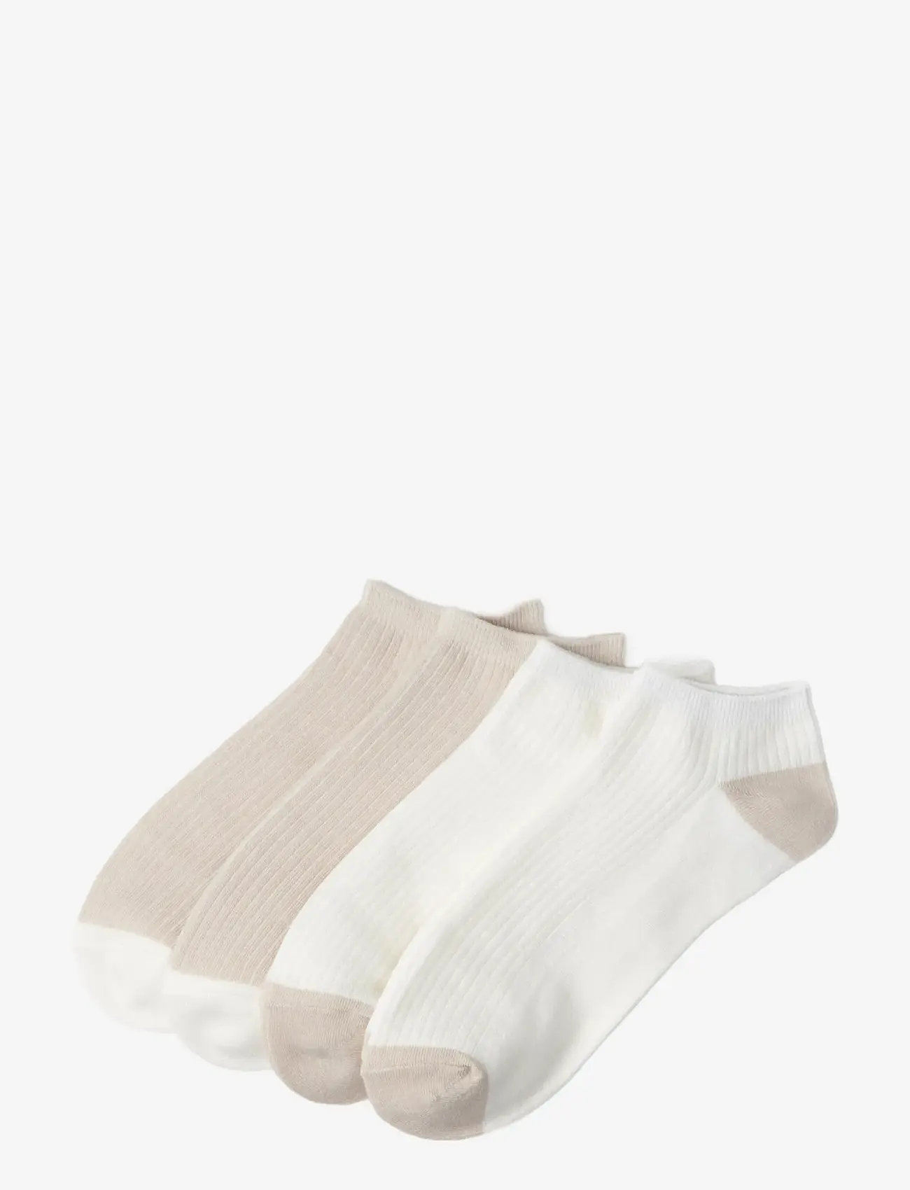 Lindex - sock ankle 4 p soft blocking - die niedrigsten preise - light dusty beige - 0