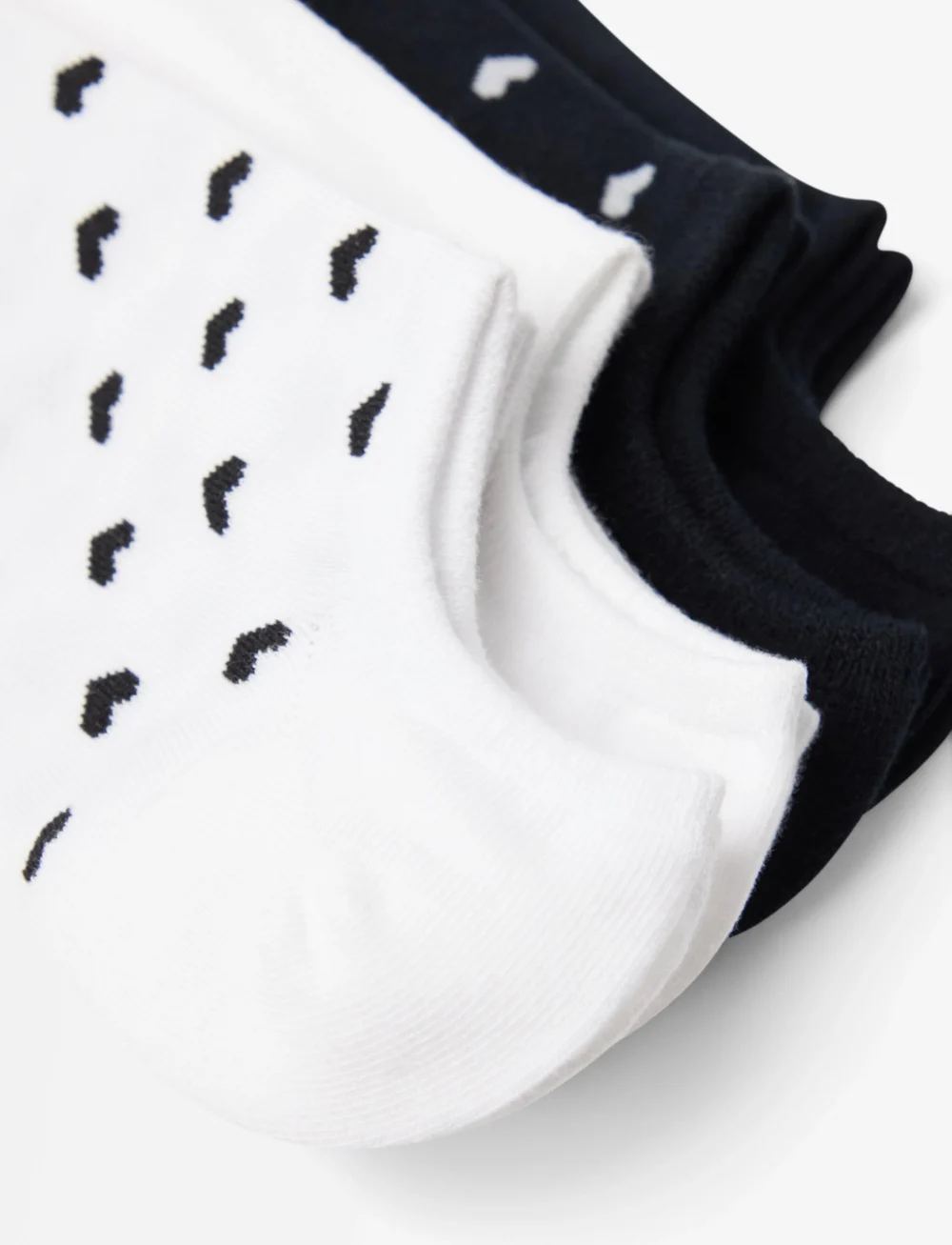 Lindex - Sock low ankle 4 p a o hearts - ankelsokker - white - 2