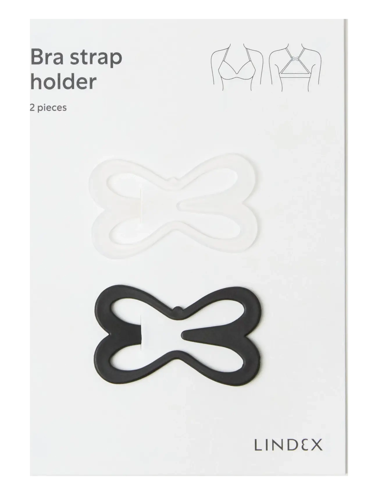 Lindex 2-pack bra strap holder - Basics - TRANSPARENT / white