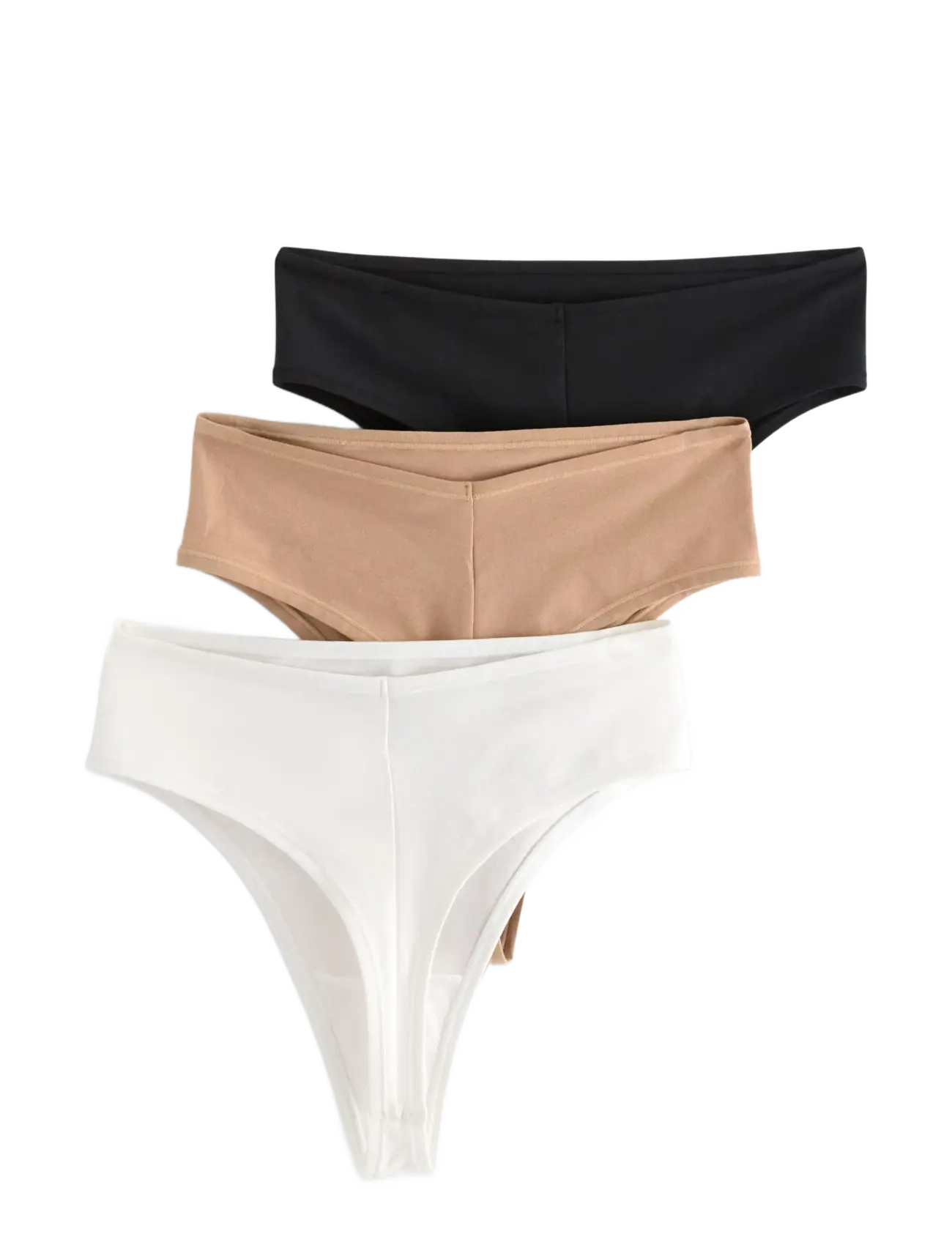 Lindex - Brief Thong high Cotton 3 pack - black - 1