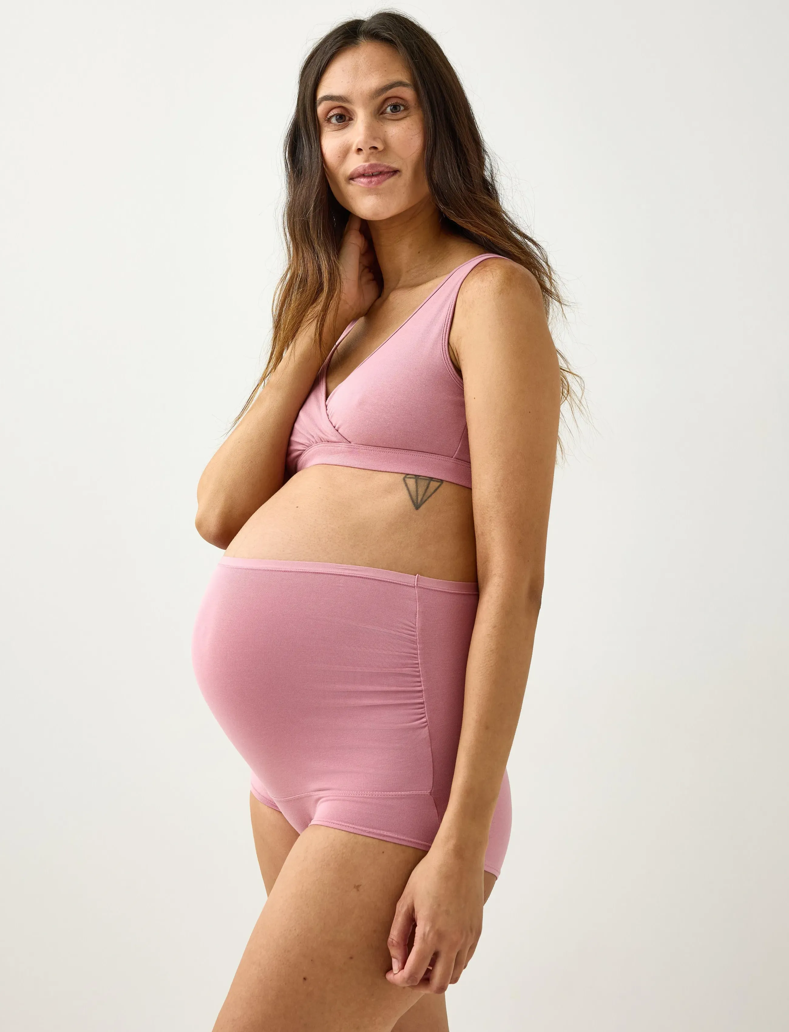 Lindex 3-pack maternity briefs - pesu ja aluspesu - dark dusty pink - Rasedale - DARK DUSTY PINK / multi