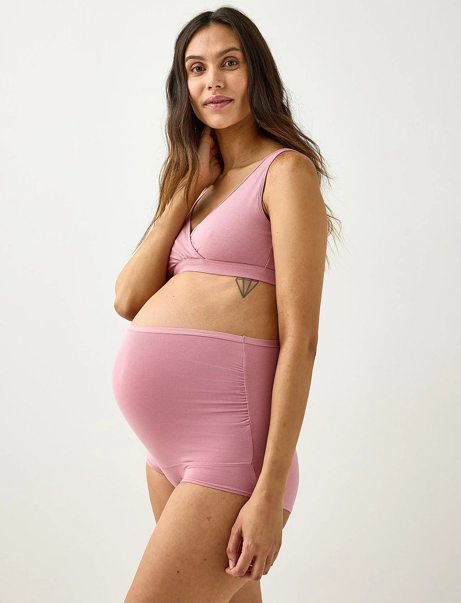 Lindex - 3-pack maternity briefs - unterwäsche - dark dusty pink - 0
