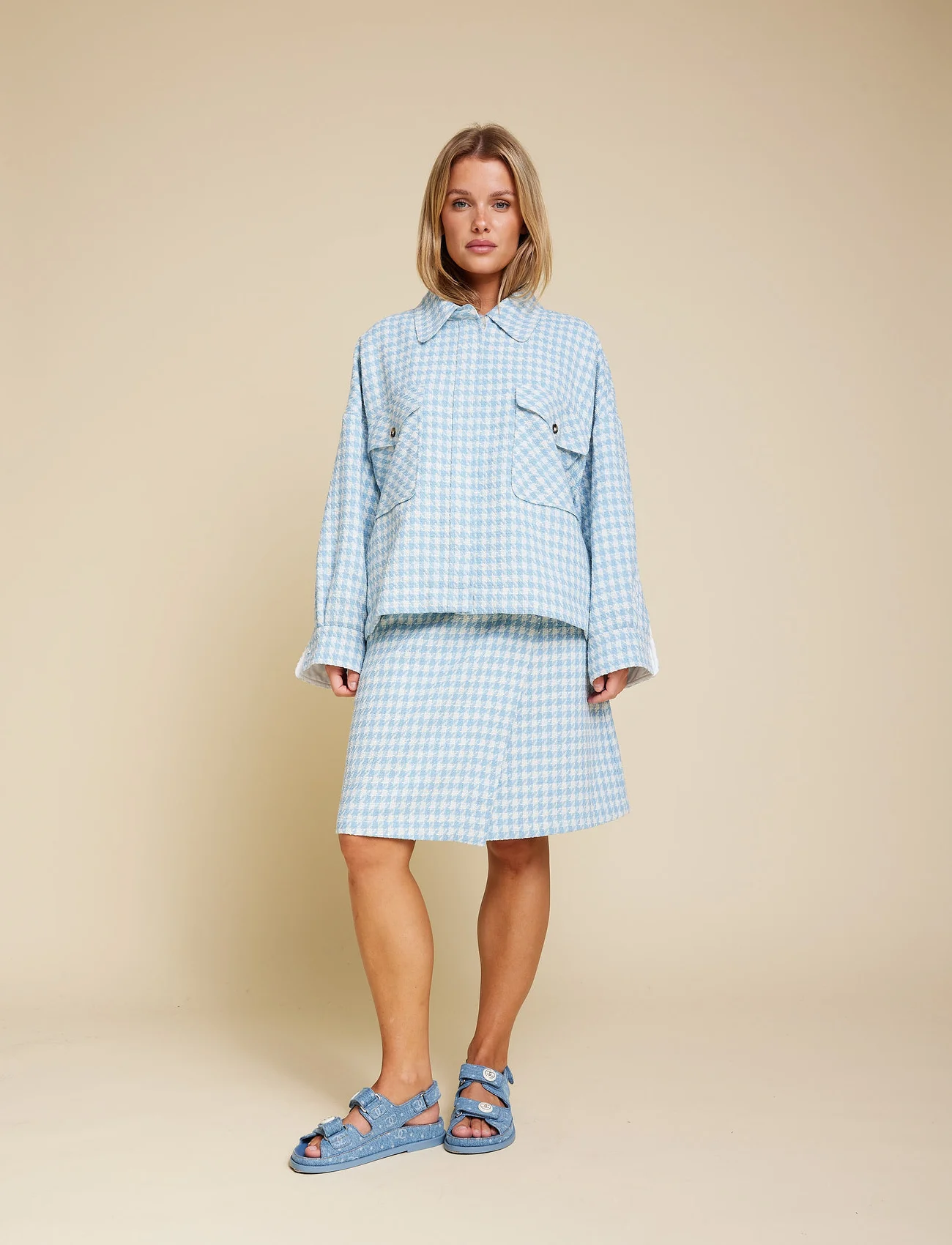 Line of Oslo - Belle check - party wear at outlet prices - blue - 1