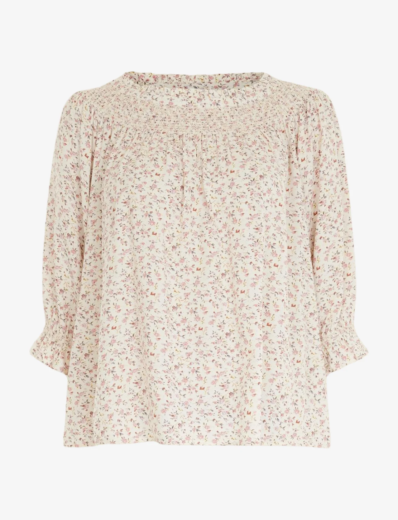 Line of Oslo - Cute viscose print - long-sleeved blouses - pink - 0