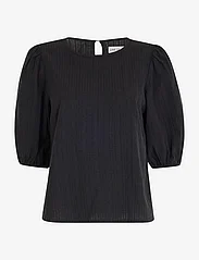 Line of Oslo - Isabel solid - short-sleeved blouses - black - 0