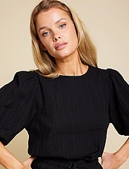 Line of Oslo - Isabel solid - short-sleeved blouses - black - 2