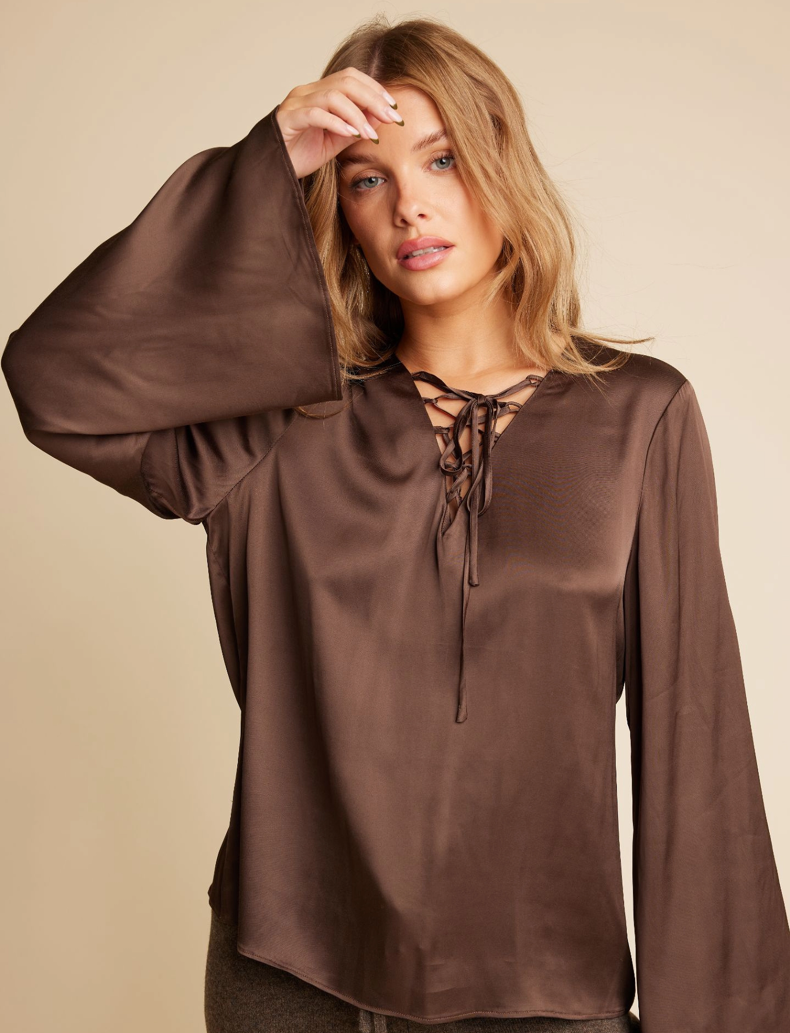 Line of Oslo - Jenny - langærmede bluser - brown - 2