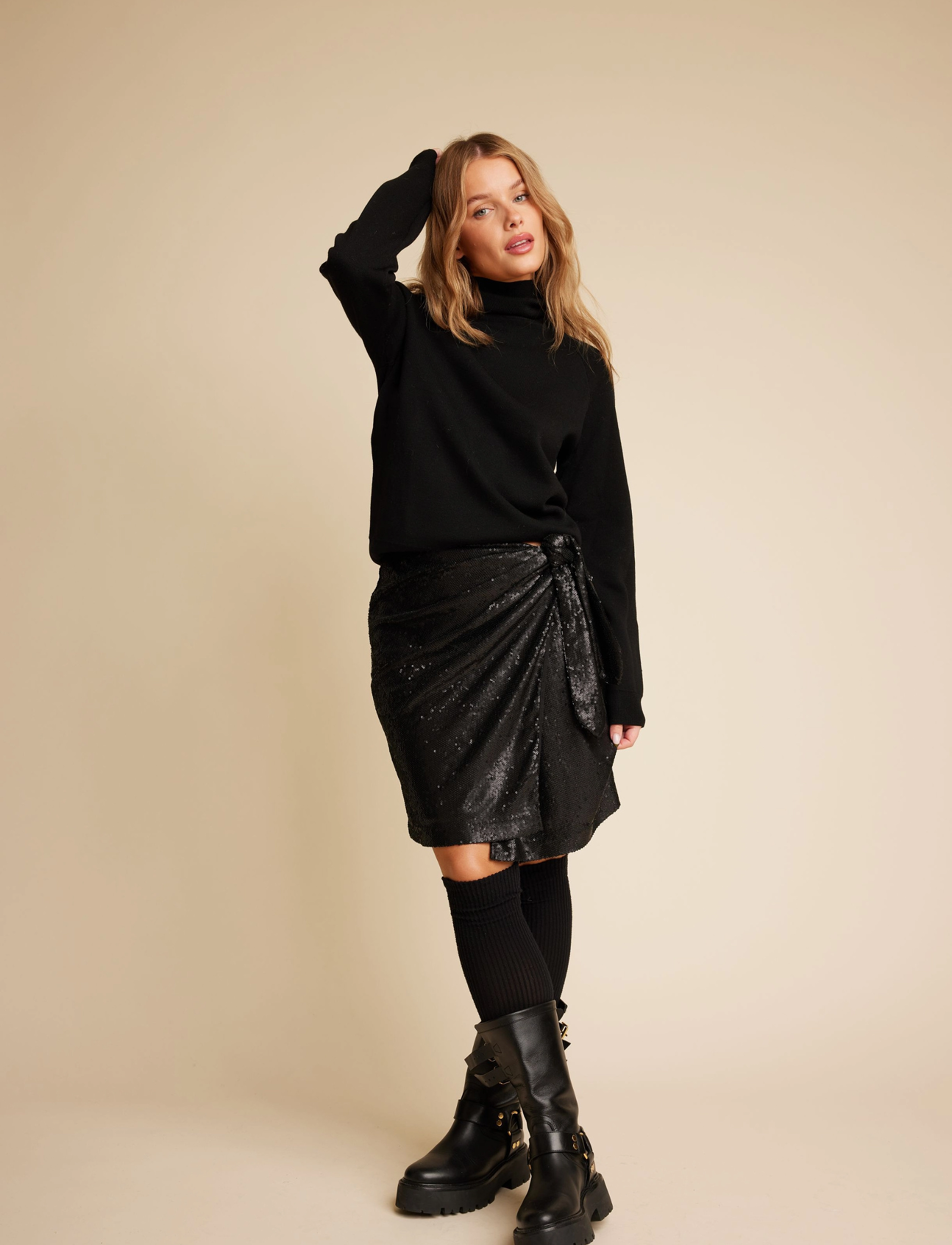 Line of Oslo Maren Sequins - Röcke - BLACK / black
