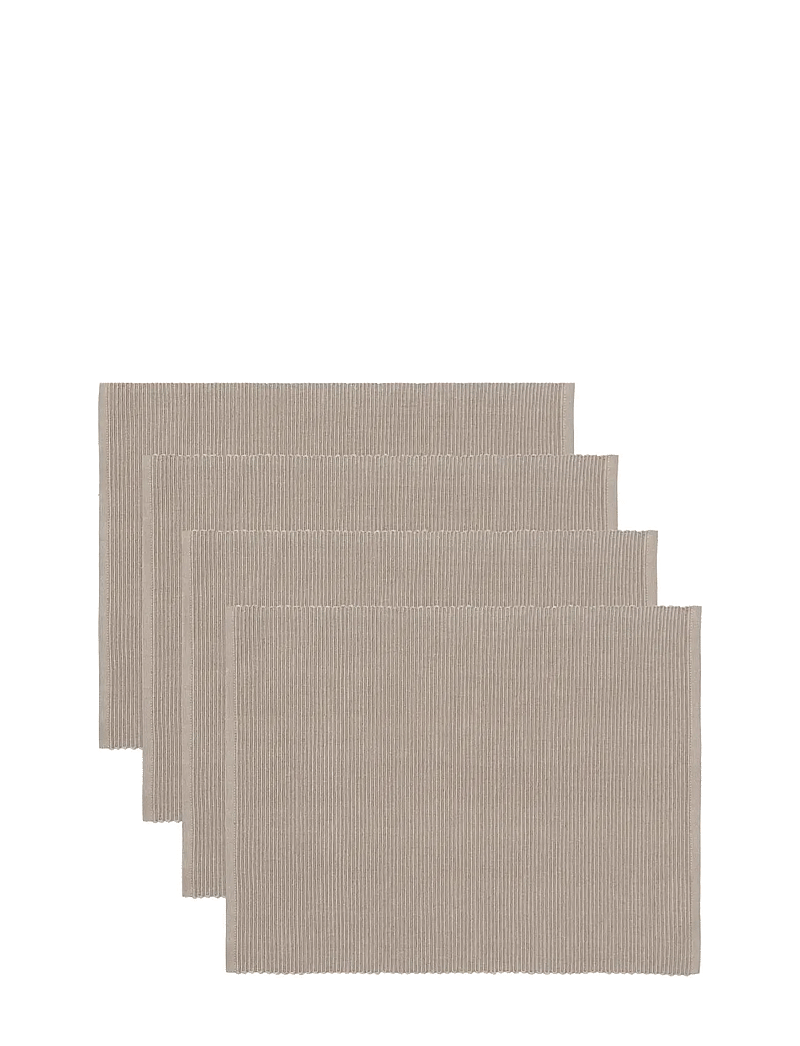 LINUM - UNI PLACE MAT RIB 4-PACK - bordstabletter - mole brown - 1