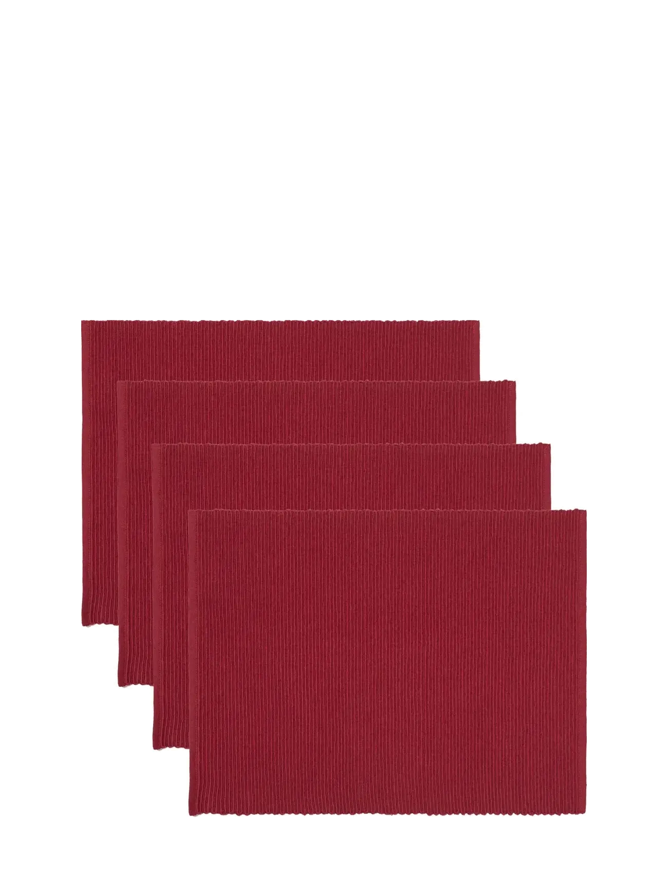 LINUM Uni Place Mat Rib 4-Pack, Dækkeserviet, Rød, Str: ONE SIZE