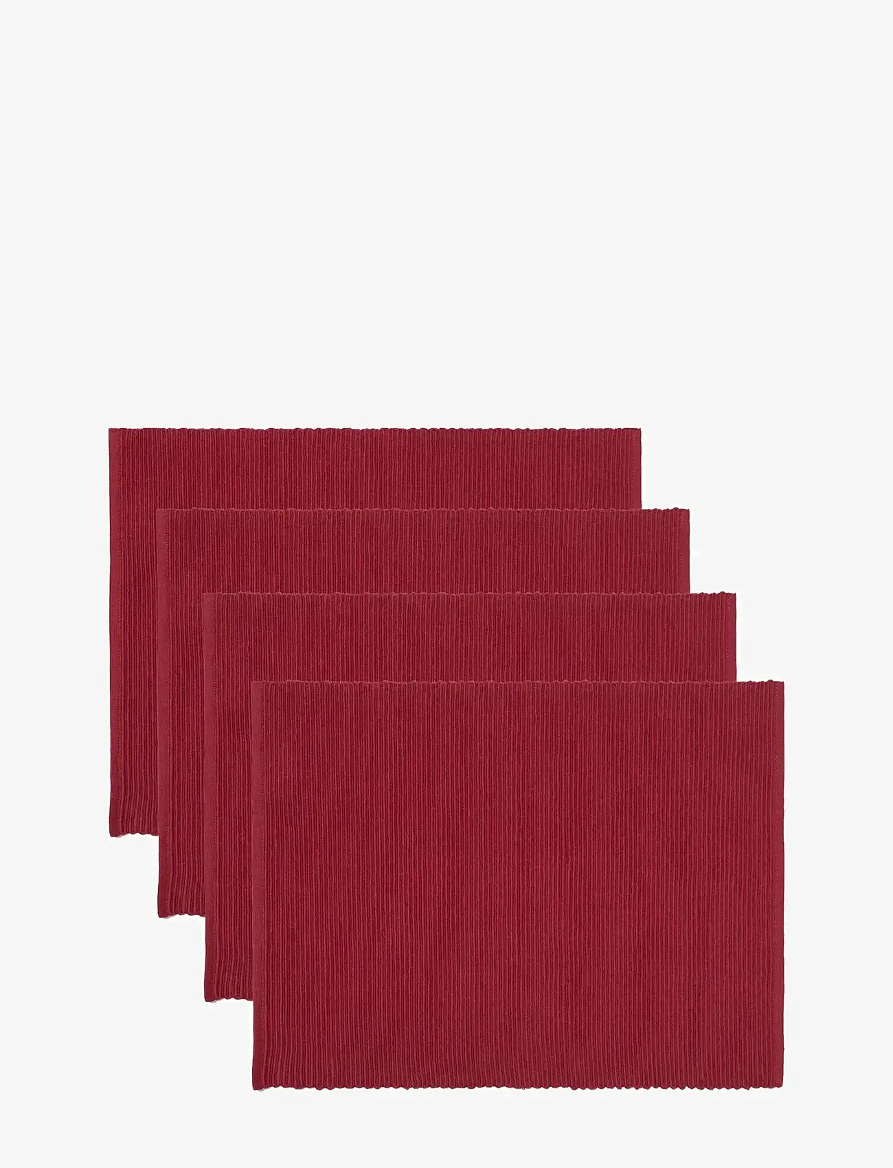 LINUM - UNI PLACE MAT RIB 4-PACK - taldrikualused - red - 1