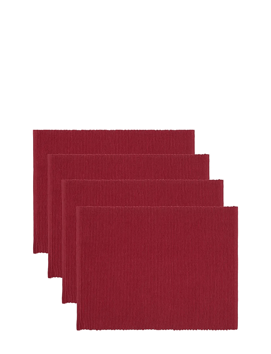 LINUM - UNI PLACE MAT RIB 4-PACK - die niedrigsten preise - red - 0