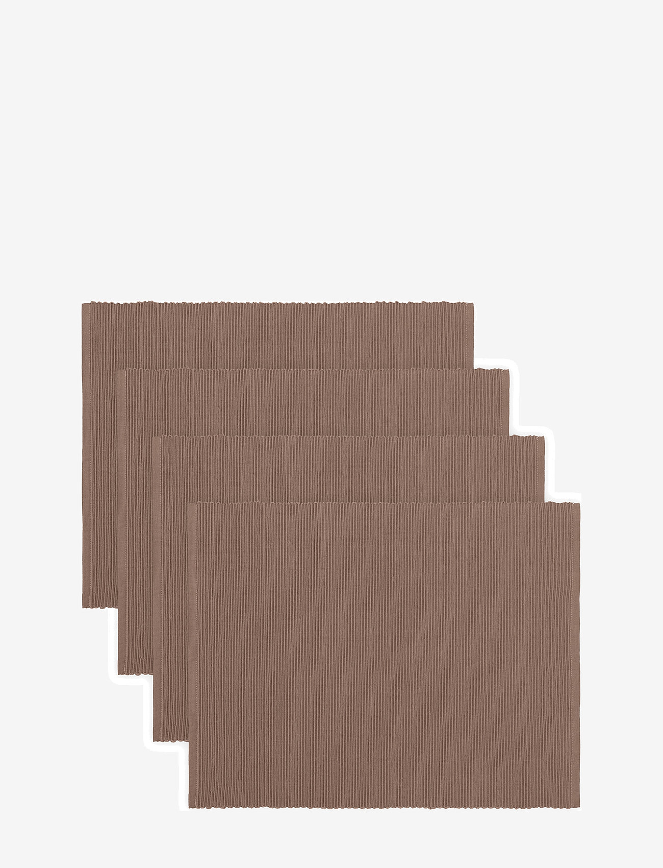 LINUM - UNI PLACE MAT RIB 4-PACK - dækkeservietter - dark mole brown - 1