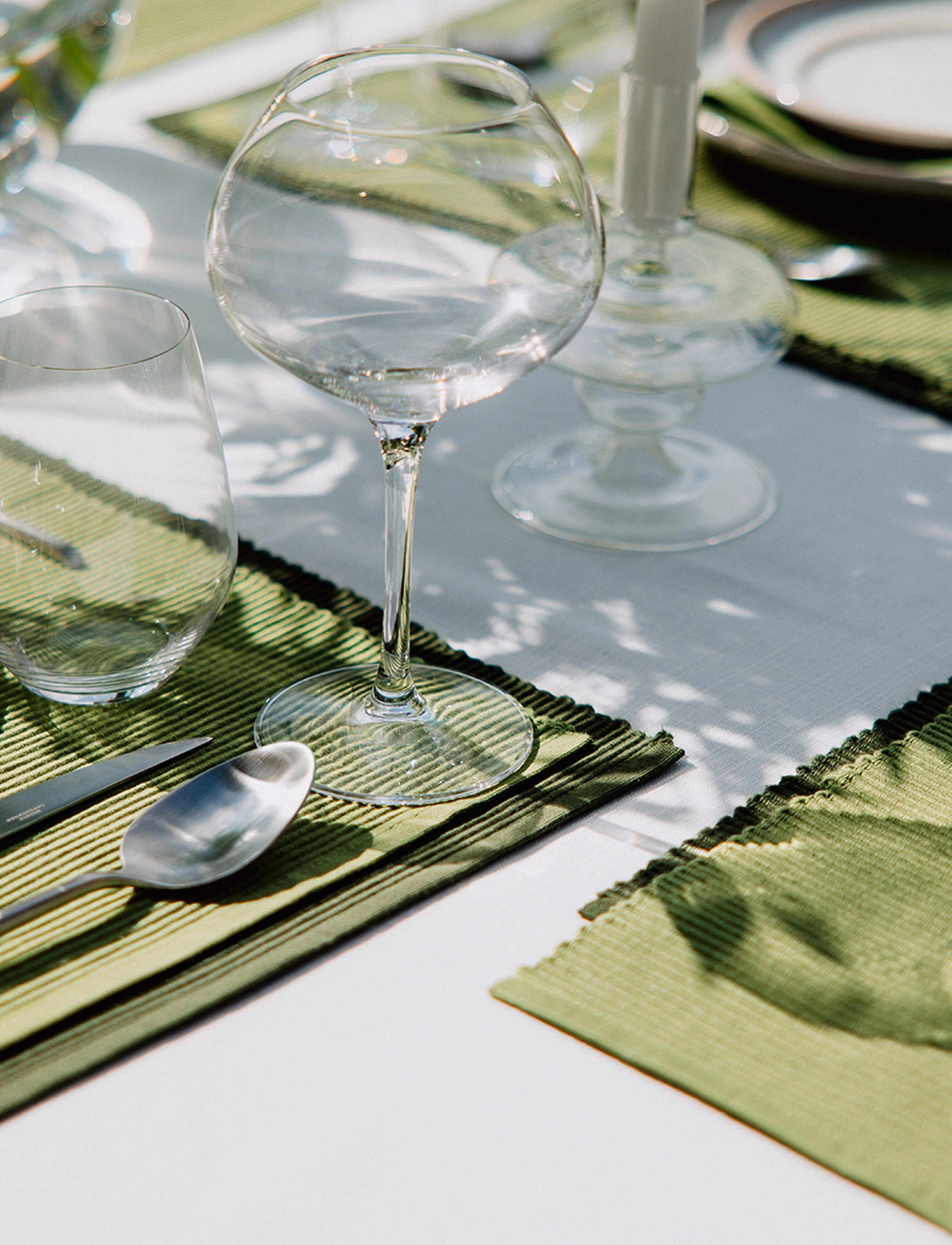 LINUM - UNI PLACE MAT RIB 4-PACK - platzdeckchen - dark mole brown - 2